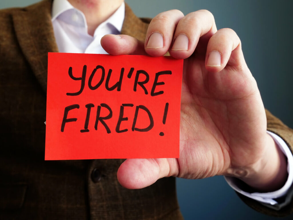 post it "You're Fired"