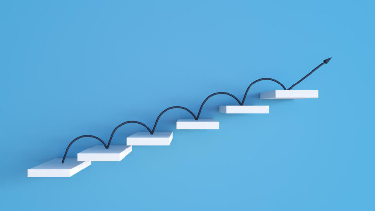 stairs with arrow going up