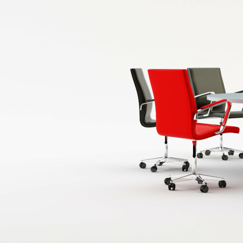 red chair with tables conference room