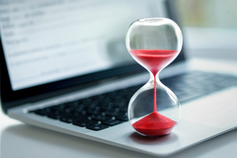 red hourglass time is passing on a stalled search