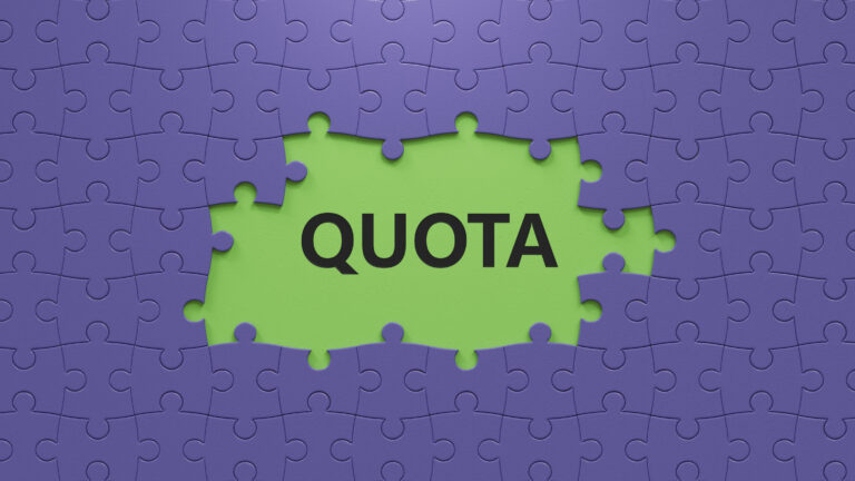sales quota attainment concept with missing puzzle piece