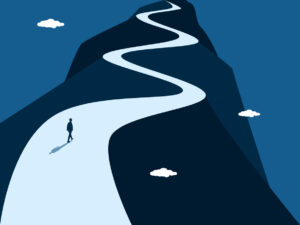 human walking on trail facing sales hiring challenges