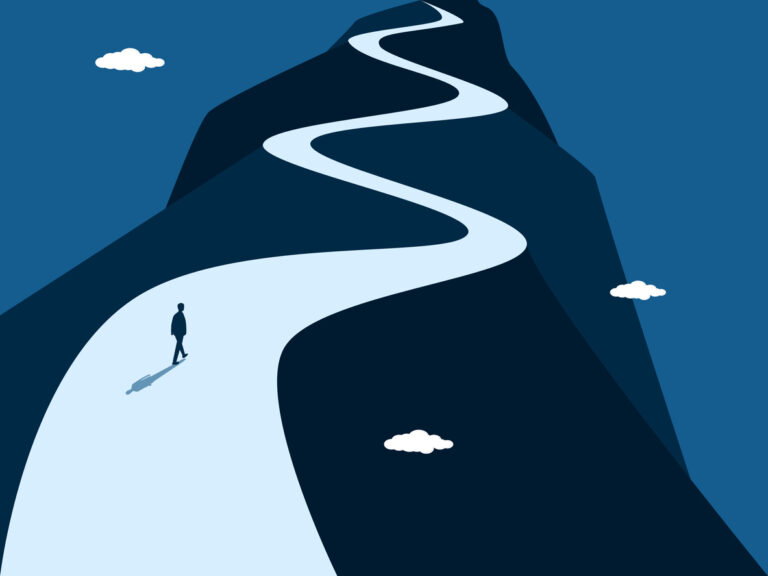 human walking on trail facing sales hiring challenges