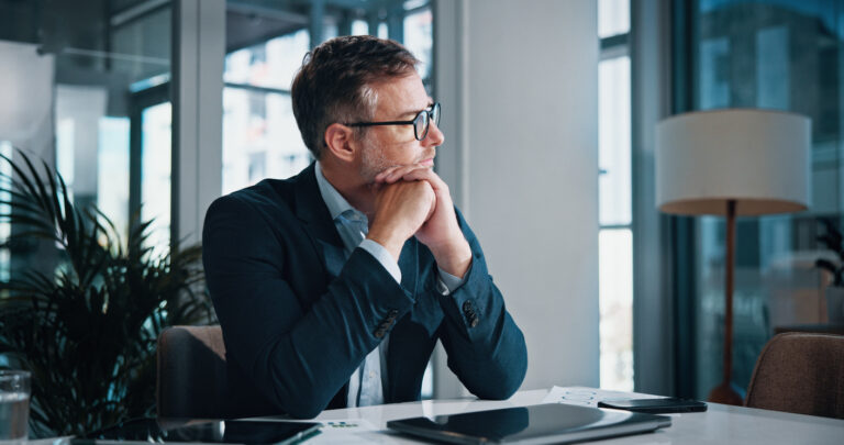 sales leader thinking about an offer